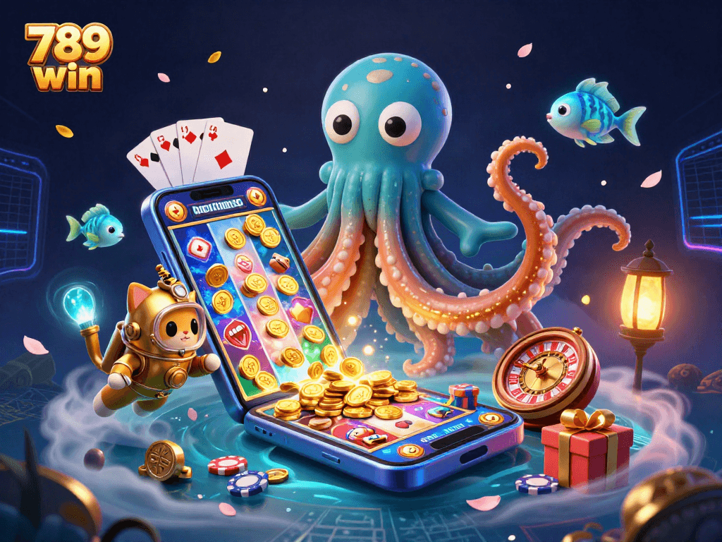 Win big at 789 win with engaging slot games and colorful gameplay elements in a vibrant scene.