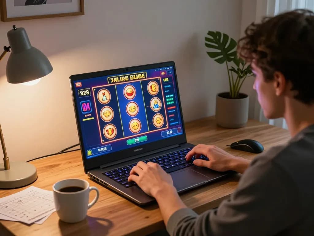 Engage with online slots at https://f168.osaka/ in a cozy home gaming setup.