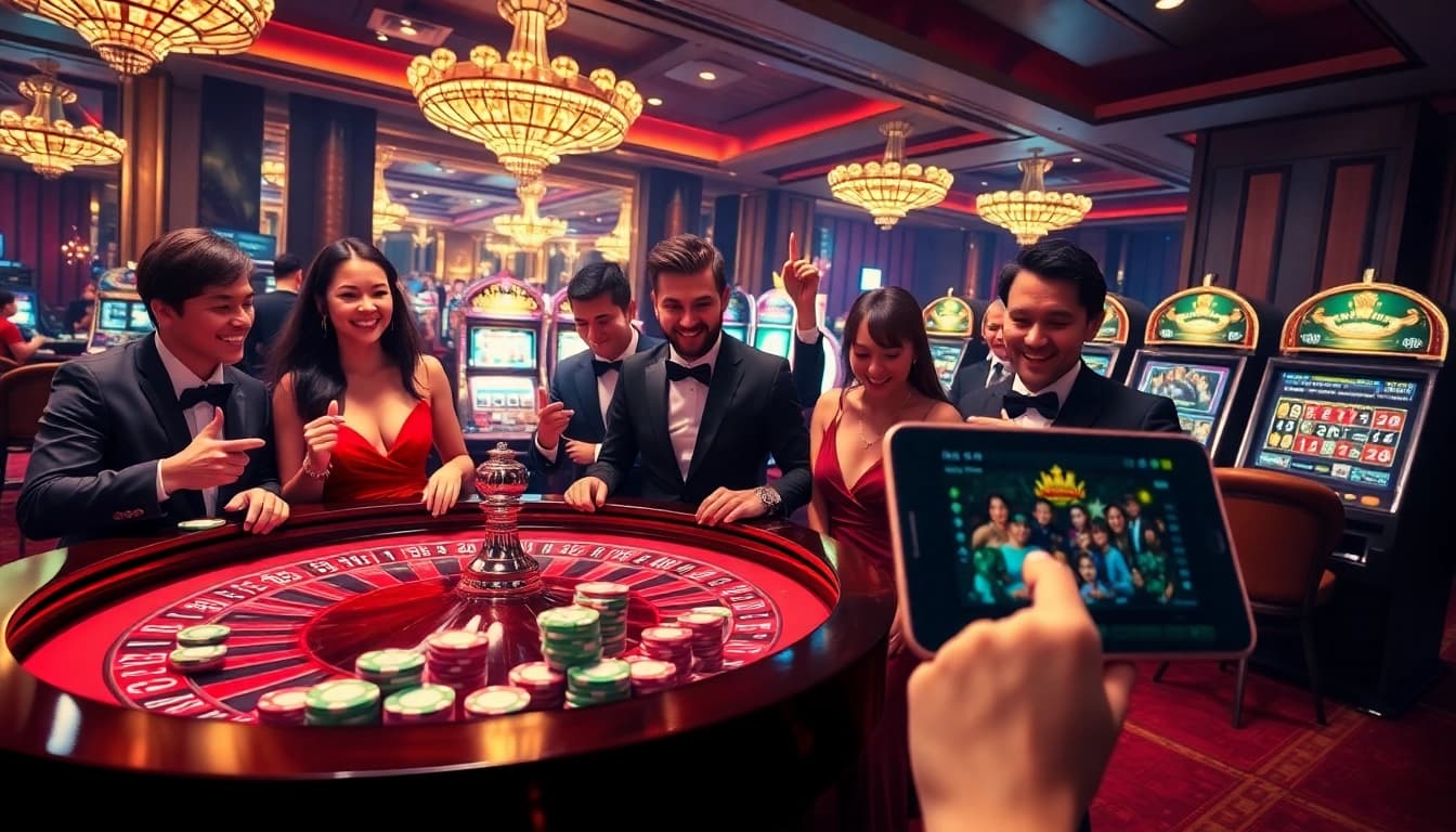 Experience thrilling gaming action at https://nk88top.com/ with vibrant poker tables and slot machines filled with excitement.