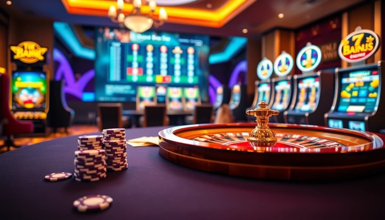 Engage in thrilling gameplay at VU88, surrounded by vibrant slot machines and polished poker tables.