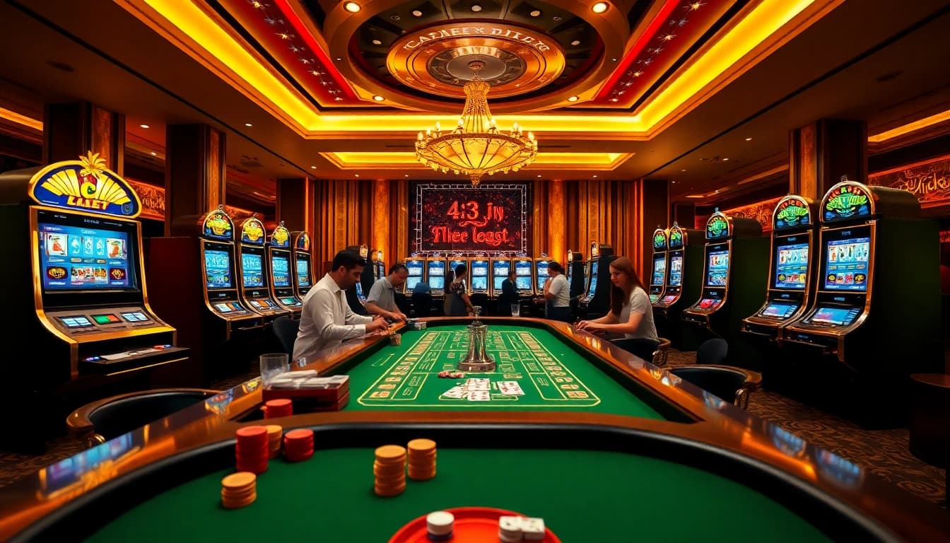 Engage in thrilling games at 33win.fast with luxurious casino visuals, poker chips, and vibrant tables.