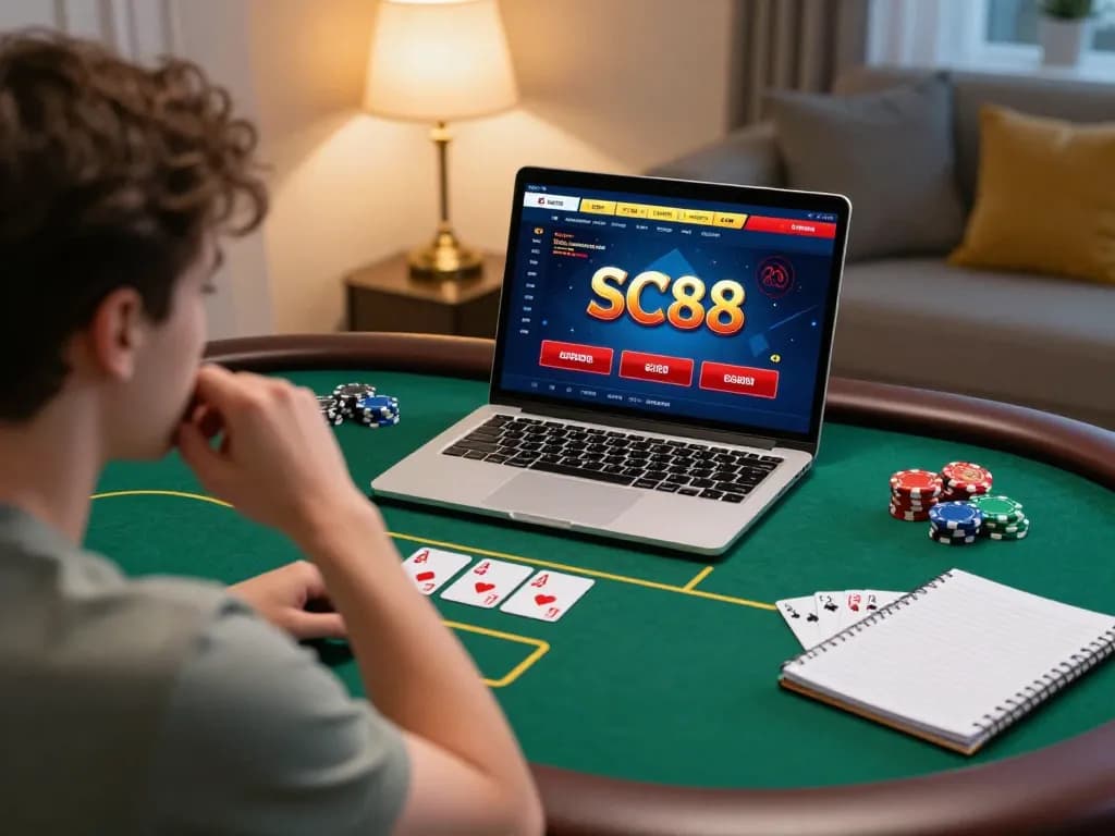 SC88 online gaming experience with an engaged player strategizing at home