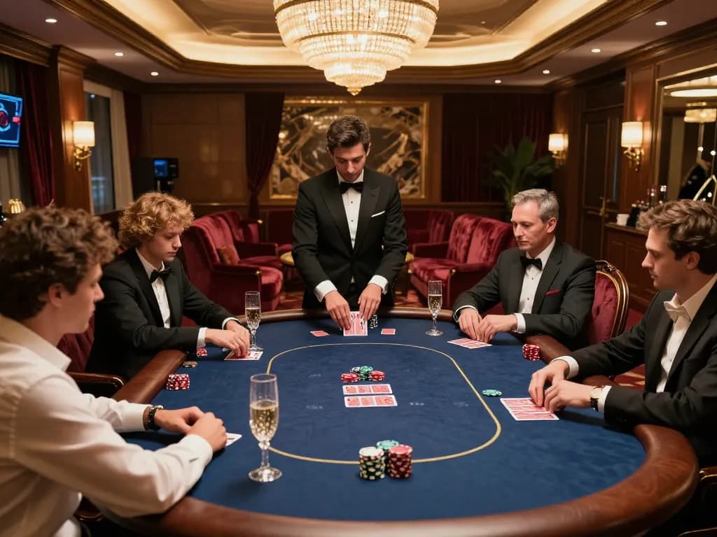 MM88 players enjoying an exclusive VIP poker game in a luxurious setting.