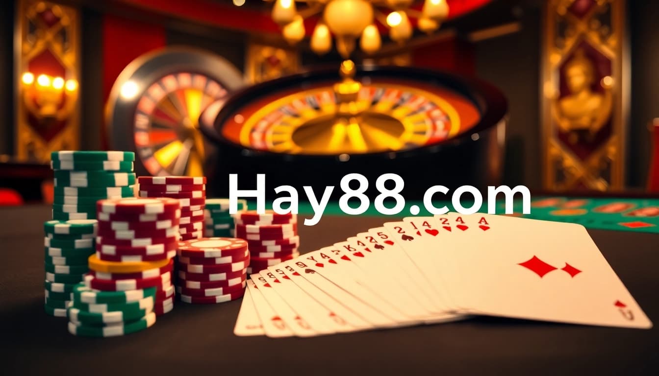 Experience high-stakes action at Hay88 com with vibrant chips and roulette excitement.