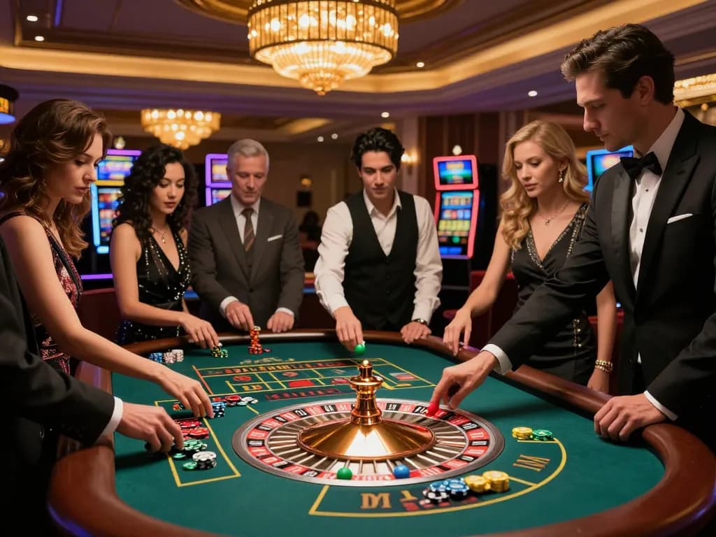 Engaging roulette action at https://tx88.rent/ with players placing bets and croupier spinning the wheel.
