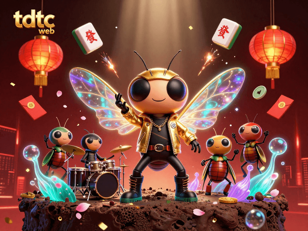 Engage with exciting gameplay on tdtc web featuring a cicada rock star in a lively casino scene.