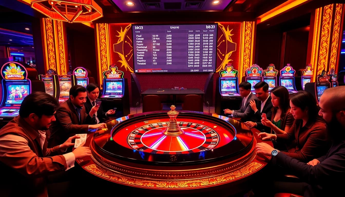 Experience thrilling gameplay at bk33's vibrant online casino with live betting, roulette, and slot machines.