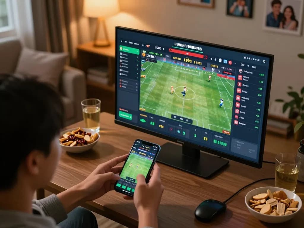 Experience live betting with open88 com on your smartphone in a cozy home setting, tracking live odds.