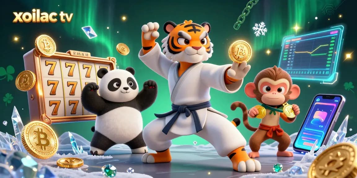 Experience thrilling action with xoilac tv in this vibrant casino-themed 3D illustration.