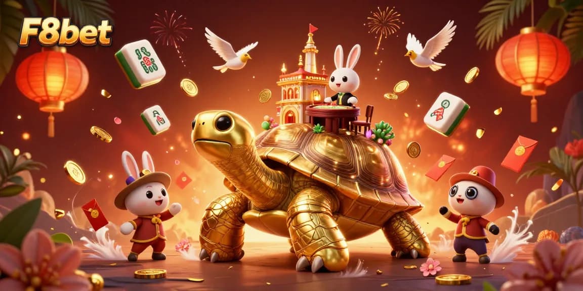 Spin and win at F8bet with thrilling games, vibrant elements, and a golden tortoise casino!