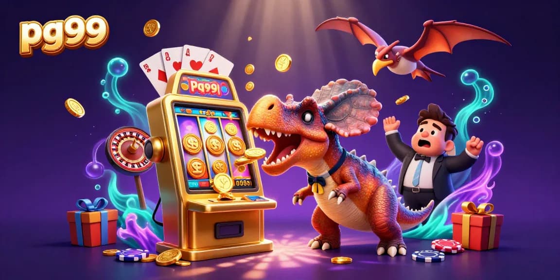 Catch jackpot coins with pg99 in this vibrant 3D casino illustration featuring thrilling gaming action.