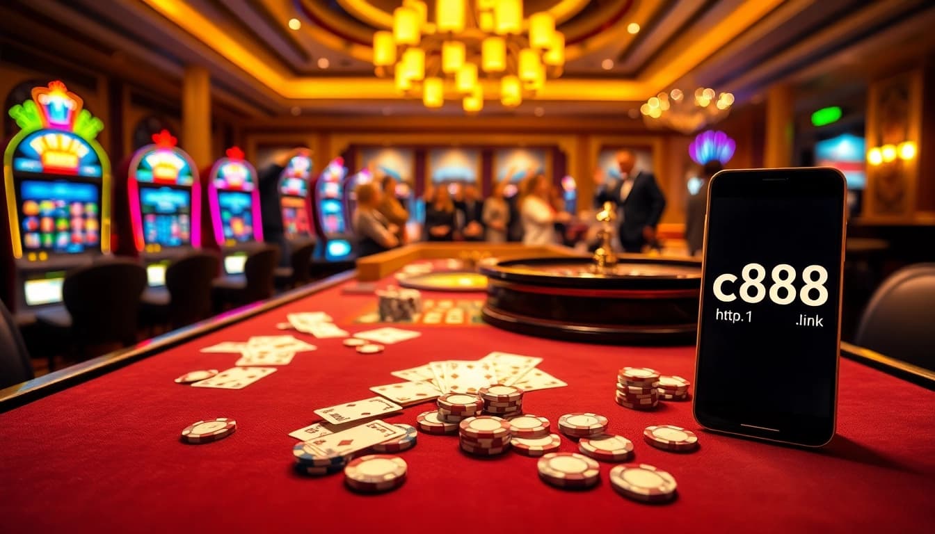 Experience the luxury and excitement of online gambling with SC88 at http://sc88.link/ in a vibrant casino scene.