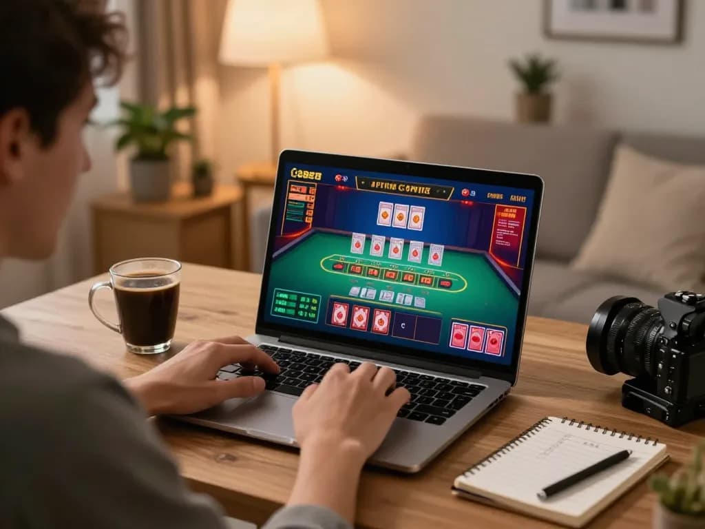 The user engages in a thrilling online baccarat game with f8betz, highlighting home gaming excitement.