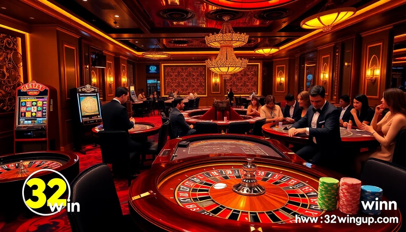 Experience thrilling gambling opportunities at https://32wingroup.com/ with vibrant casino tables and engaged players.