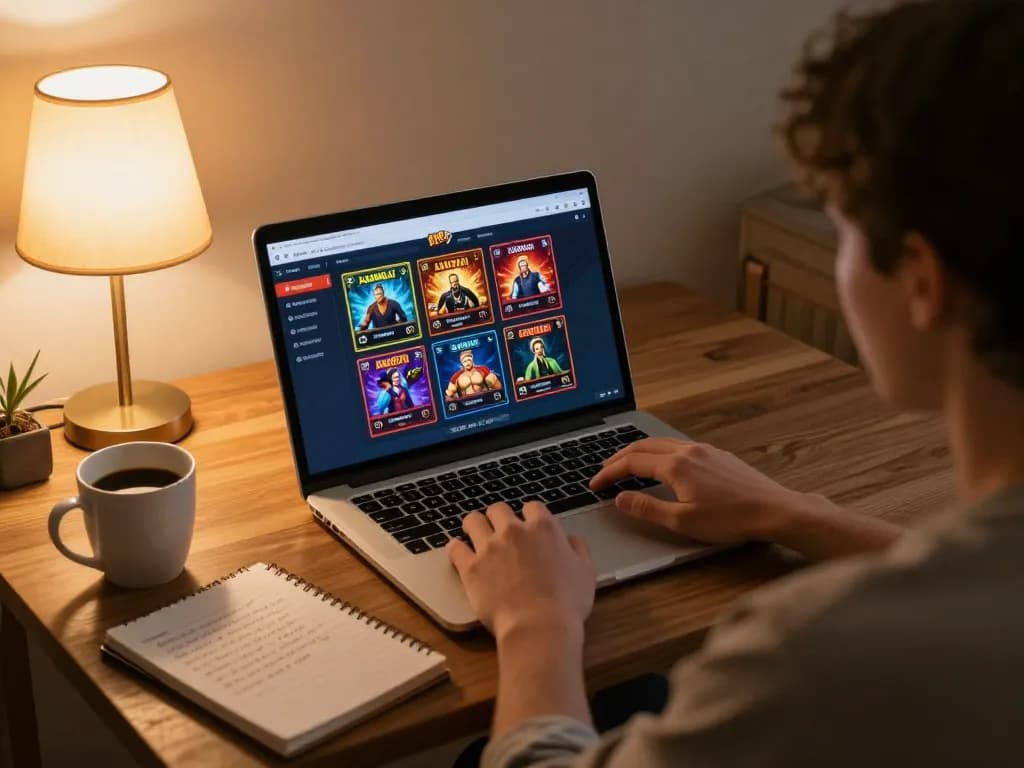 Bong88 online gaming session shows a player engaging in casino games at home, highlighting a cozy atmosphere.