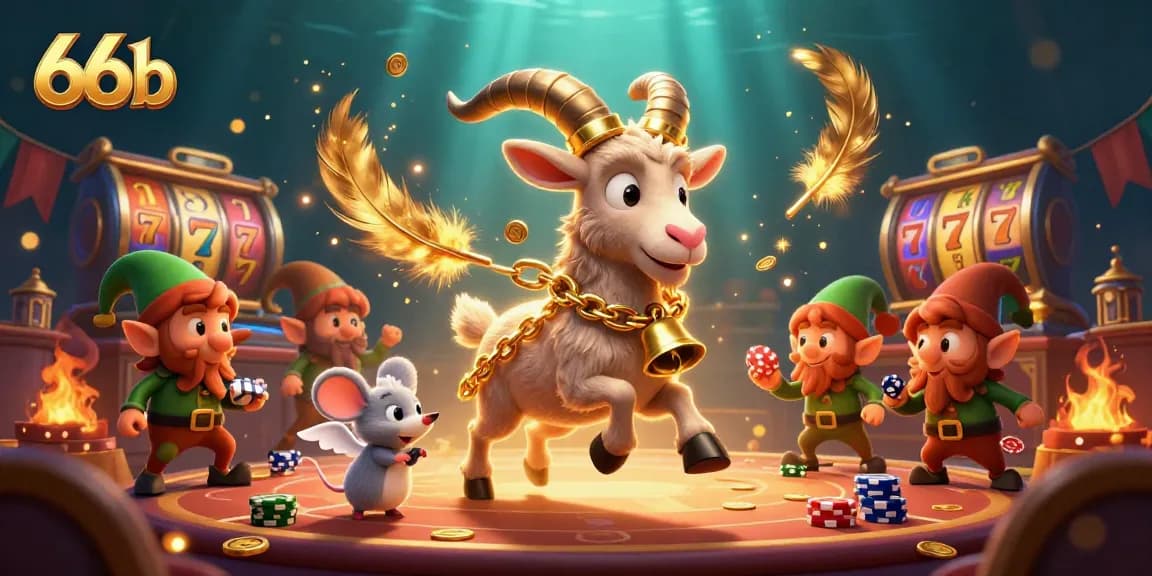 Engage at 66b with mischievous gremlins stealing chips in a lively casino scene.