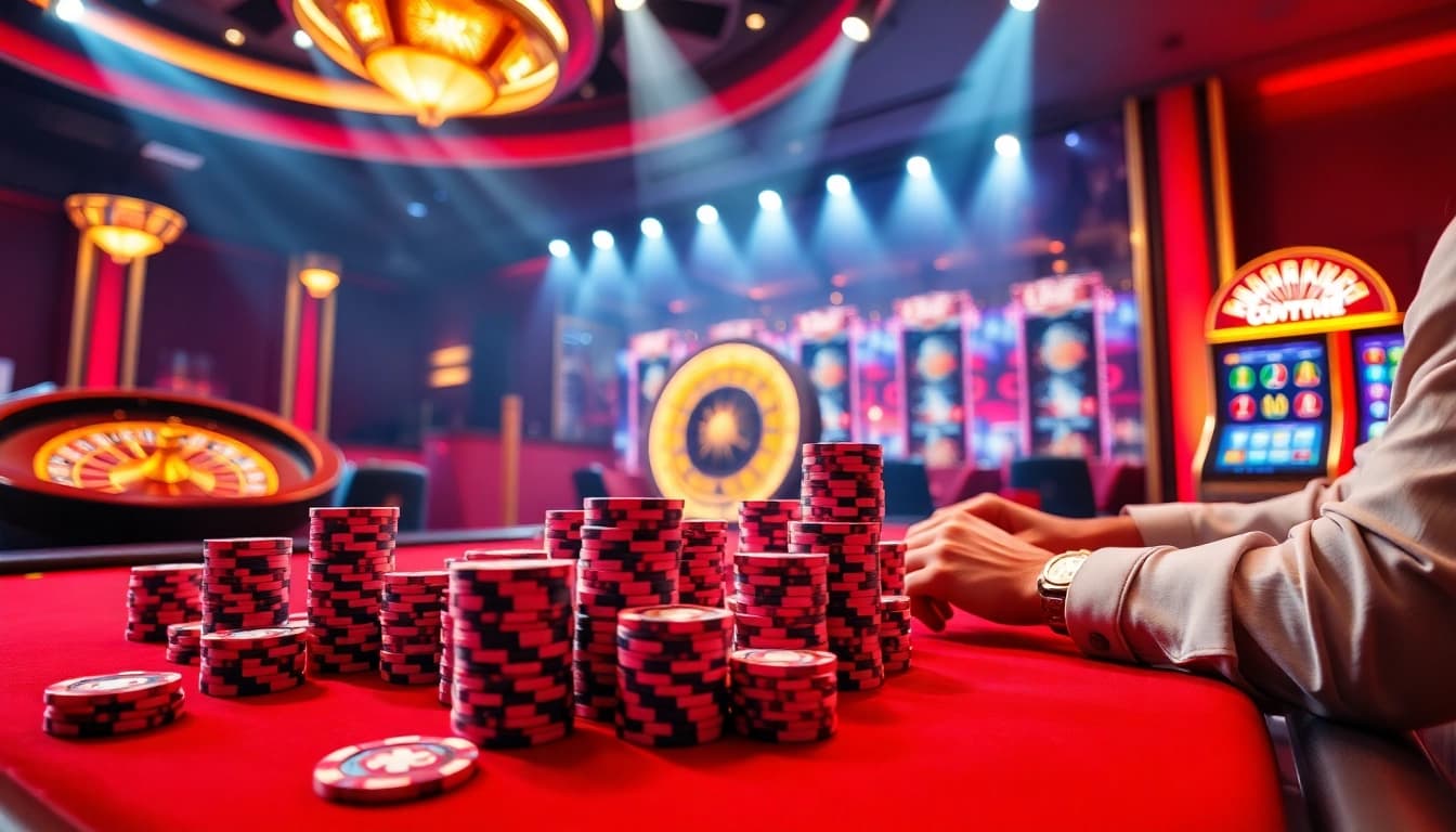 KJC players engaging in a strategic poker game while celebrating big wins at the casino.