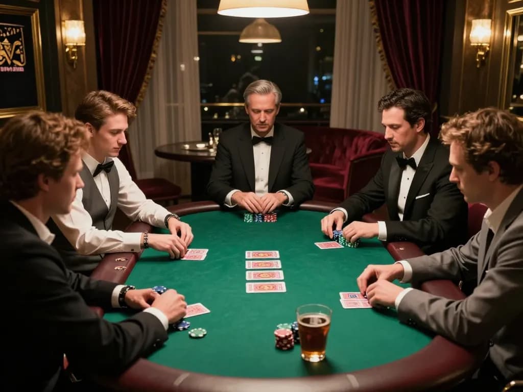 Engaged players at a high-stakes poker game featuring the strategic sc88 gambling experience.