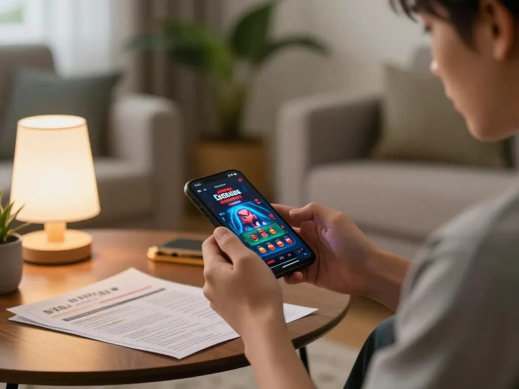Engaging in mobile gaming at home, Link vào Dabet offers entertainment and strategic insights.