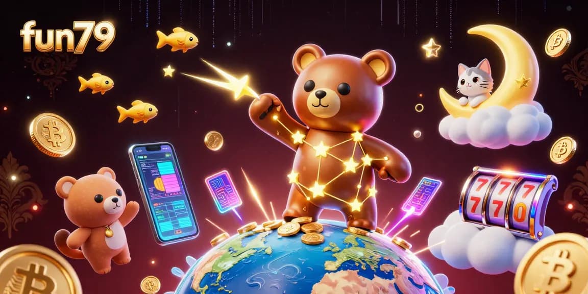 Engage with fun79's thrilling gameplay while scooping up coins against a vibrant casino backdrop.