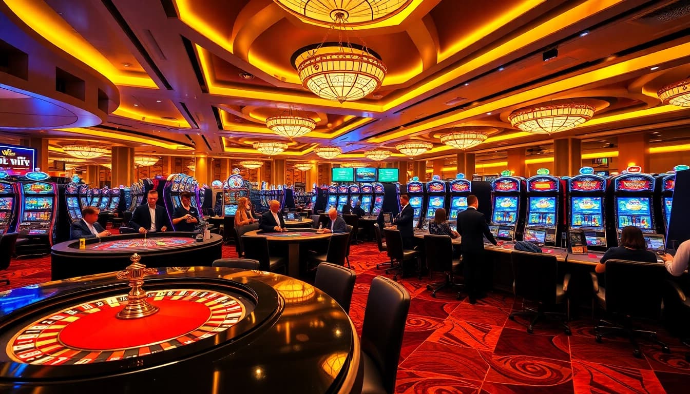 Experience thrilling online gambling at nohu.com with casino gaming tables and vibrant slot machines.