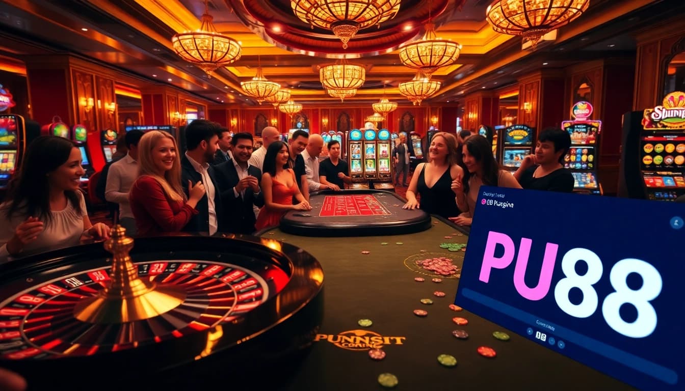 Experience the thrill of gaming at PU88 with vibrant casino tables and dynamic players.