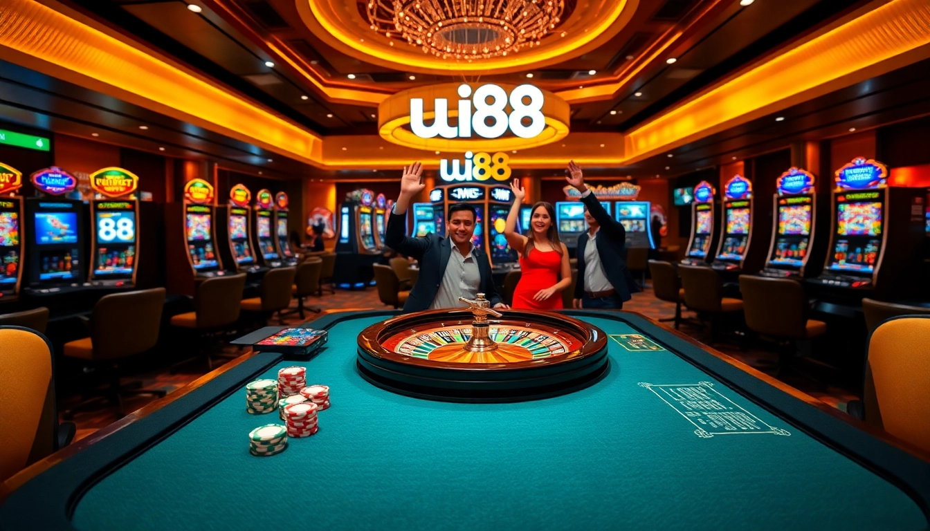 Engage with thrilling casino action at uu88 with vibrant tables and celebratory players.