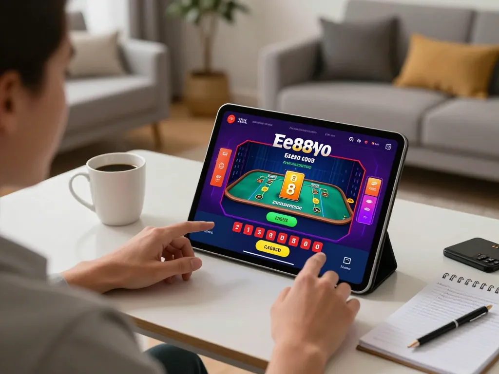 Engaging with Ee88go app for online blackjack, highlighting a vibrant gaming experience.