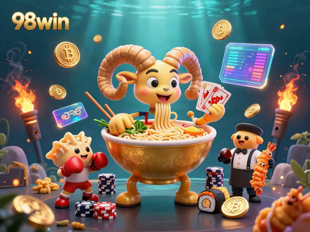 Experience thrilling gameplay at 98win with our vibrant casino illustration featuring dynamic characters and rich visuals.