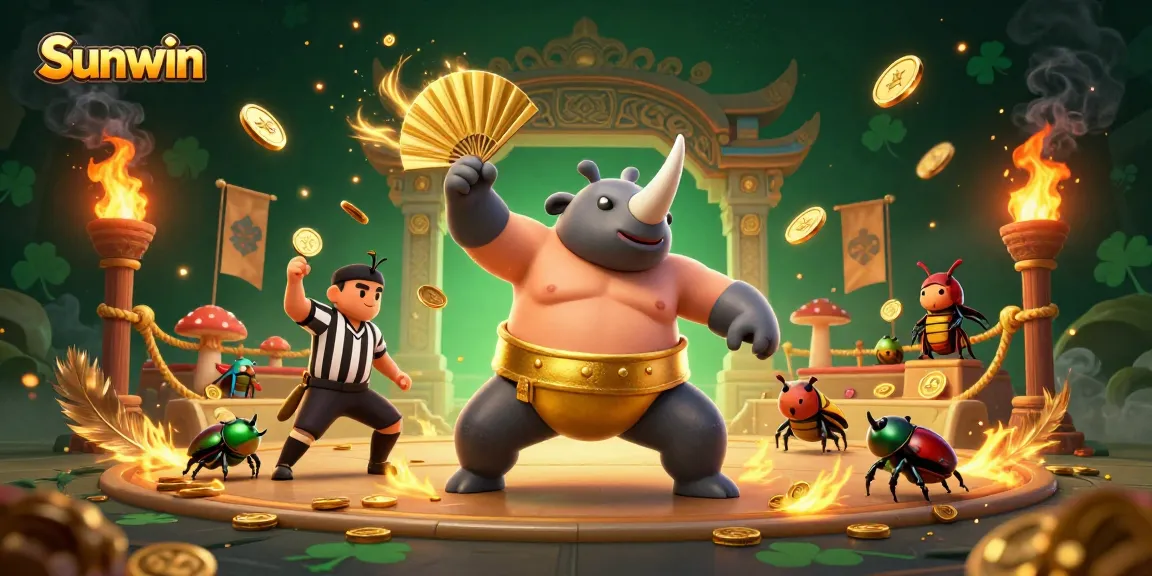 Experience the thrilling challenge of Sunwin as the beetle sumo champion stomps and coins fly!