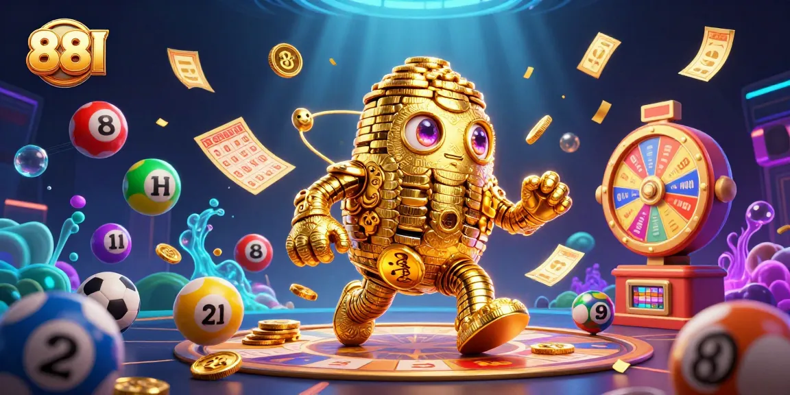 Engage in thrilling gameplay with 88I as colorful lottery balls and gold coins promise big wins.