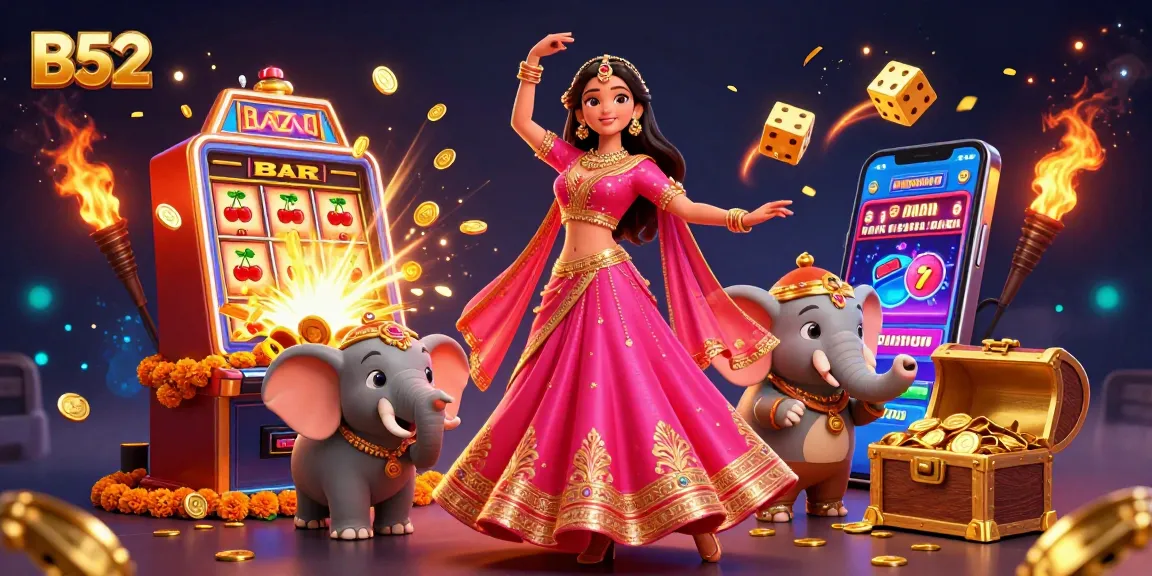 Play exciting casino slots with B52 in a vibrant, dynamic 3D illustration packed with action.
