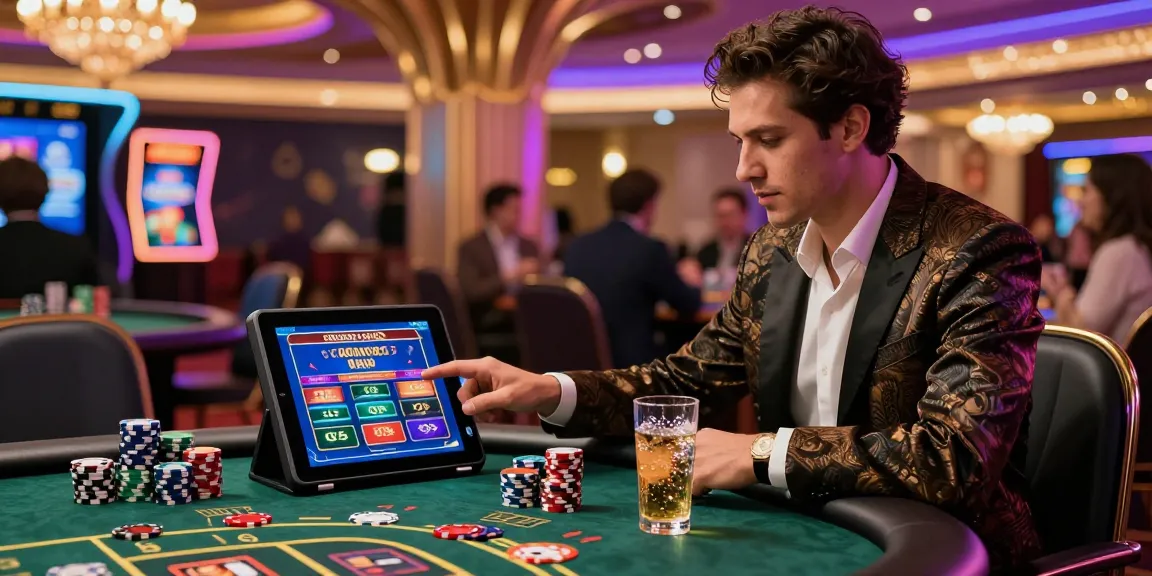 Player enjoying gaming experience at credit card casinos with vibrant atmosphere.