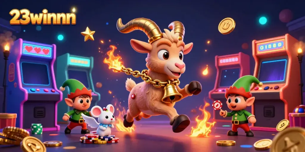 Experience the thrill of 23winnn with Krampus running a spooky casino scene full of playful elements.