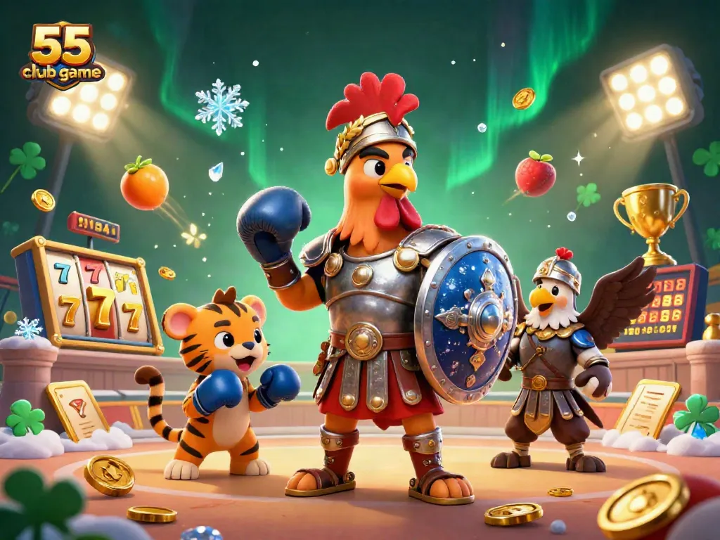 Engage with the action of the 55 club game, showcasing dynamic characters and casino elements for an immersive experience.