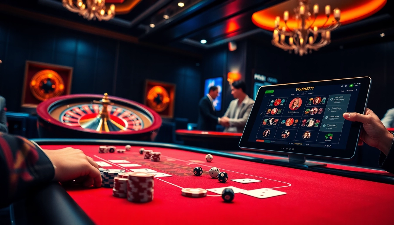 Experience vibrant casino action with bsport at a luxurious poker table.