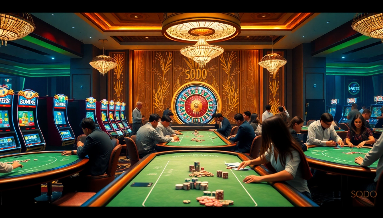 SODO Casino features immersive gambling experiences with poker and roulette action.
