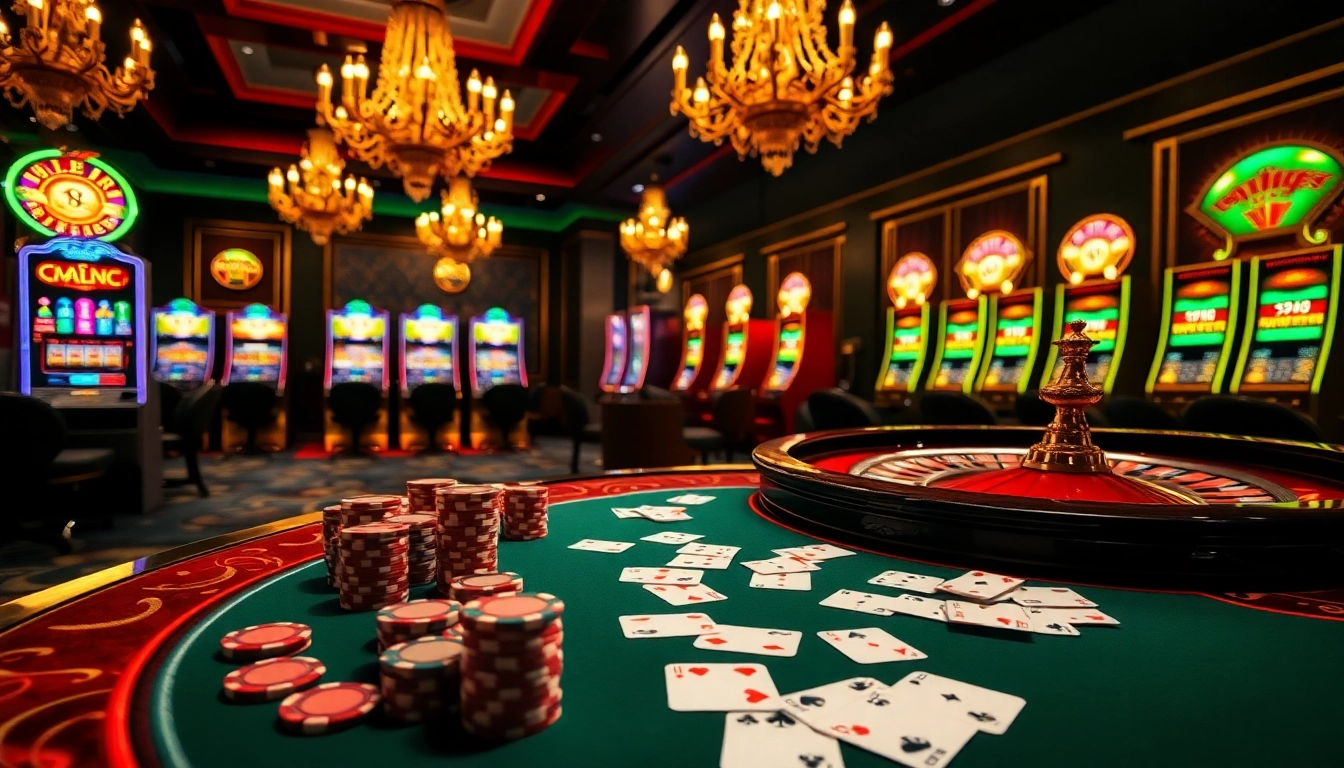 Engage in thrilling games at s666 Casino, featuring vibrant poker tables and roulette action.