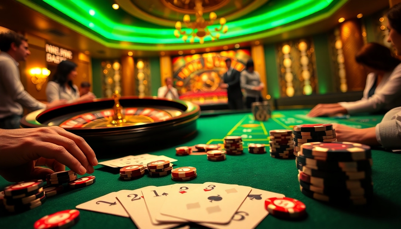 Experience the excitement of tg88 gaming with players at a vibrant casino table.