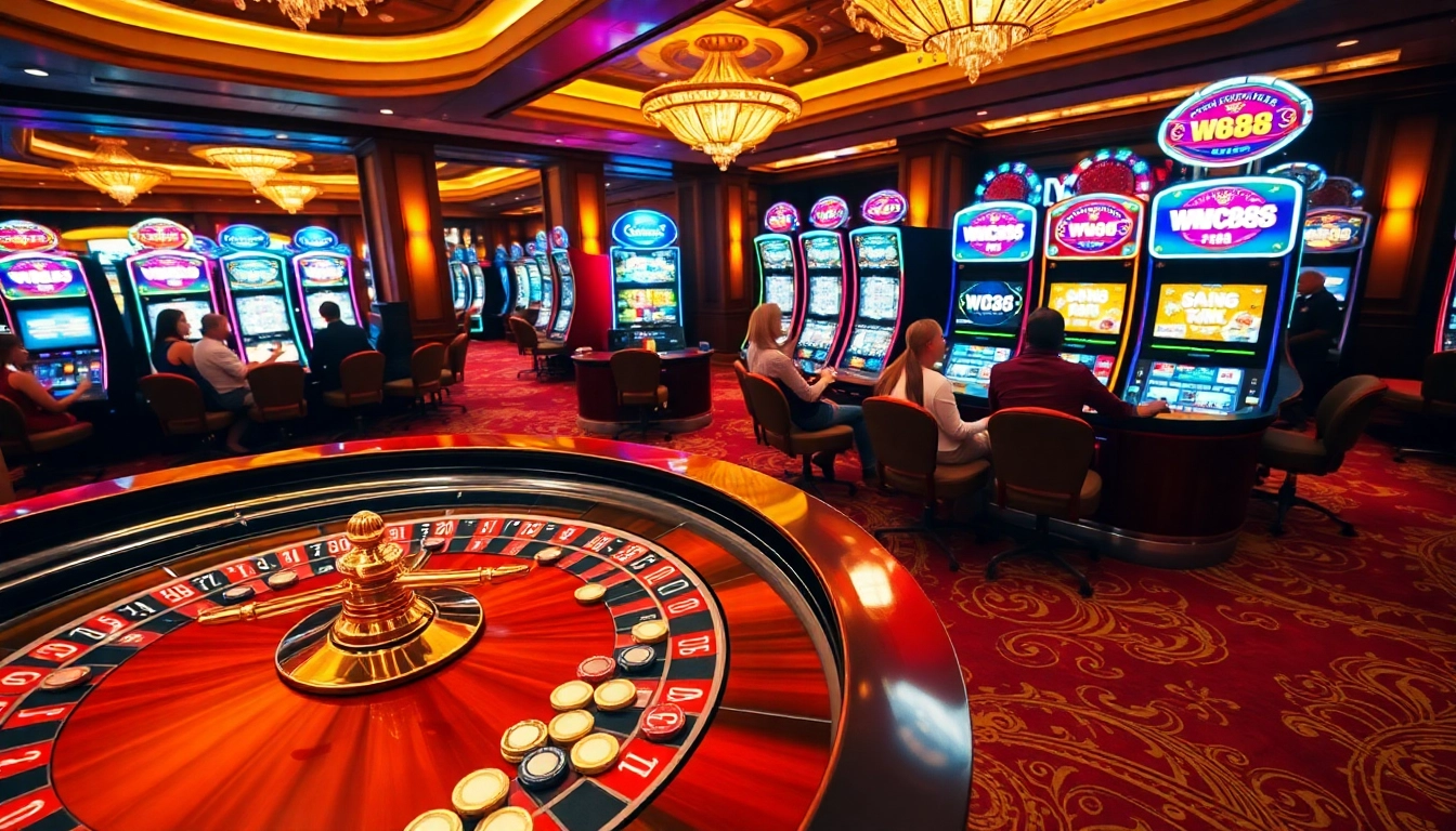Exciting gaming experience at https://ww88.directory/ showcasing roulette and slot machines.