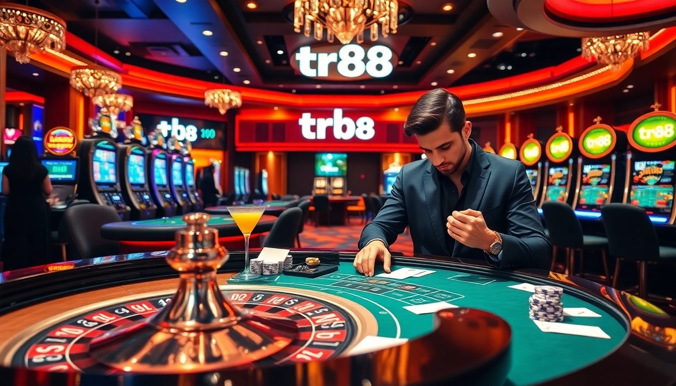 Play casino games like tr88 while enjoying a vibrant roulette table atmosphere.