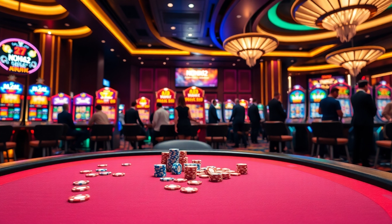Experience the thrill of NOHU52 gaming with colorful chips and exciting slots.