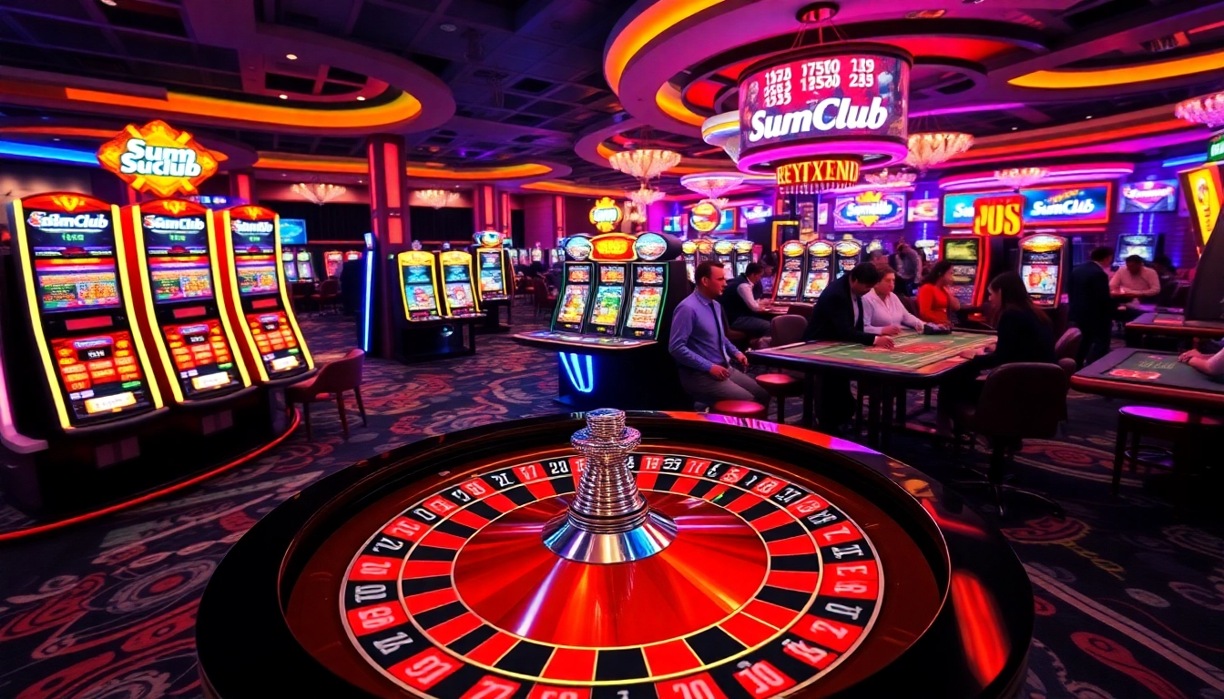 Experience thrill and luxury at SumClub with vibrant slot machines and poker tables.