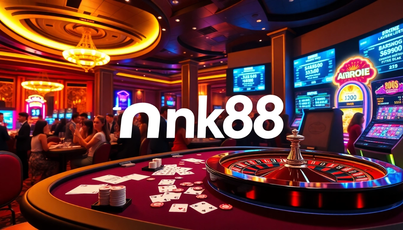 Experience exhilarating gambling at nk88, featuring vibrant casino tables and live gaming excitement.